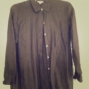 J Jill black linen blouse